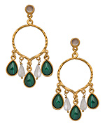 Evelyn Knight Malachite Chandelier Earrings