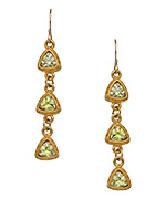 Evelyn Knight Peridot CZ Triple Drop Earrings