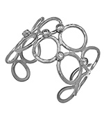 Evelyn Knight Silver Hammered Circle Cuff Bracelet