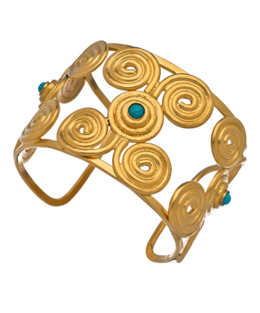 Evelyn Knight Gold Swirl Grecian Cuff Bracelet