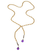 Evelyn Knight Amethyst Bead Lariat Necklace