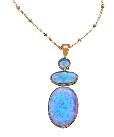 Flying Lizard Blue Opal Pendant Necklace