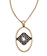 Flying Lizard Gold and Rhinestone Eye Pendant