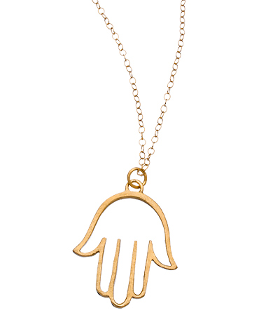 Flying Lizard Brushed Vermeil Hamsa Pendant Necklace