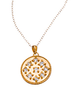 Flying Lizard Vermeil and CZ Pendant Necklace