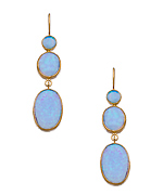 Flying Lizard Gold and Blue Opal Triple Drop Earrings