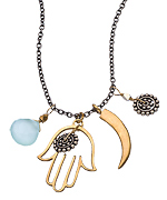 Flying Lizard Long Mixed Charm Necklace