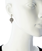 Freida Rothman Small Clover Pave Disc Drop Earrings