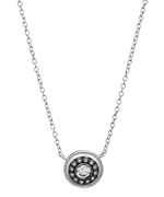 Belargo Round Silver Studded Disk Pendant Necklace