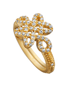 Belargo Gold and Crystal East West Love Knot Ring