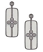 Freida Rothman Clover Dog Tag Earrings