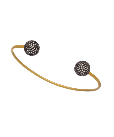 Freida Rothman Pave Ball Open Cuff