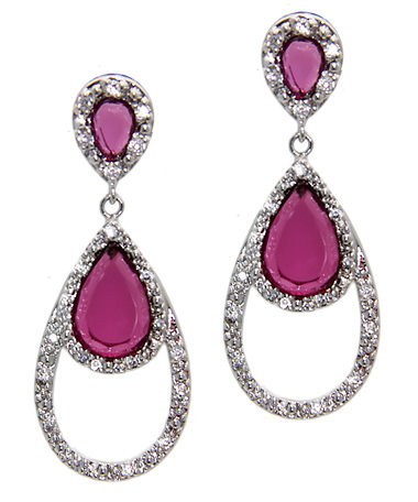 Gala Rubelite Classic Elegance Double Teardrop Earrings