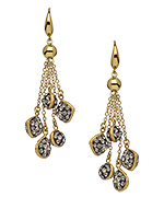 Athra Luxe Black Crystal Chandelier Chain Earrings
