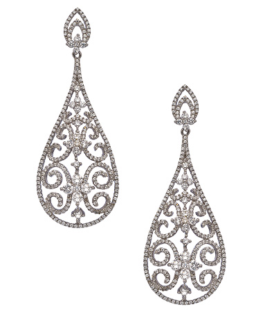 Dlux CZ Filigree Drop Earrings