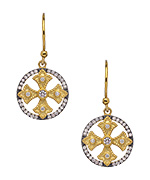 Joey J Round Maltese Cross Earrings