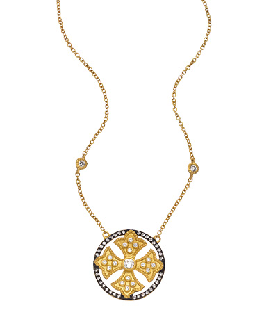 Joey J Round Maltese Cross Necklace