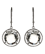 Genevive by CZC Clear Quartz Round Drop Earrings