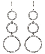 Genevive by CZC Tripple Graduated CZ Earrings