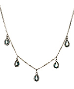 Genevive by CZC Aqua Rain Drop Necklace