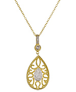 Genevive by CZC White Topaz Teardrop pendant Necklace