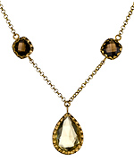 Genevive by CZC Lemon Quartz and Smokey Necklace