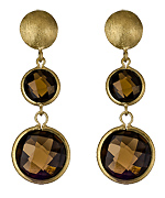 Genevive by CZC Gem Dark Smokey Drop Matte Earrings
