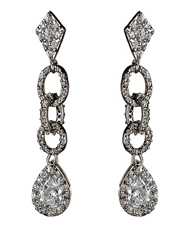 Genevive by CZC CZ Cable Chain Dangling Earrings