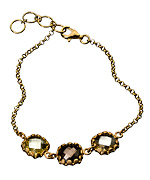 Genevive by CZC Square Lemon quartz Smokey Bracelet
