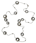 Genevive by CZC Clear Quartz Sparkle by the Yard Black Necklace