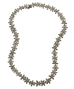 Genevive by CZC Silver Sparkling Flower Necklace