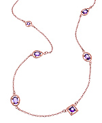 Genevive by CZC Rose Gold and Amethyst Necklace