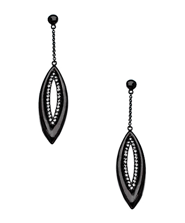 Genevive by CZC Gunmetal and CZ Teardrop Earrings