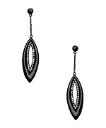 Genevive by CZC Gunmetal and CZ Teardrop Earrings