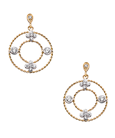 Genevive by CZC Lace Flower Euro Earrings