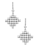 Genevive by CZC Silver and CZ Diamond Drop Earrings