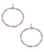 Genevive by CZC Twisted Rose Gold and CZ Hoop Earrings