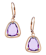 Genevive by CZC Rose Gold and Gemstone Large Teardrop Earrings