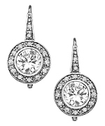 Genevive by CZC Round Halo CZ Drop Earrings