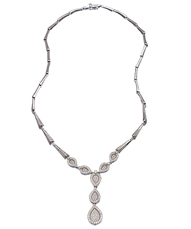 Genevive by CZC Pave CZ Teardrop Pendant Necklace