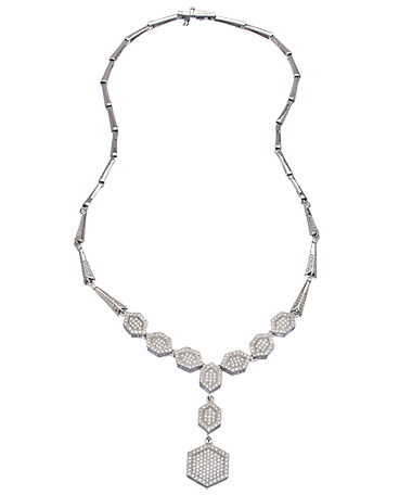 Genevive by CZC Pave CZ Hexagon Necklace