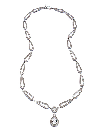 Genevive by CZC Pear Shape CZ Link Necklace