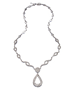 Genevive by CZC Micro Pave Outlined Teardrop Pendant Necklace