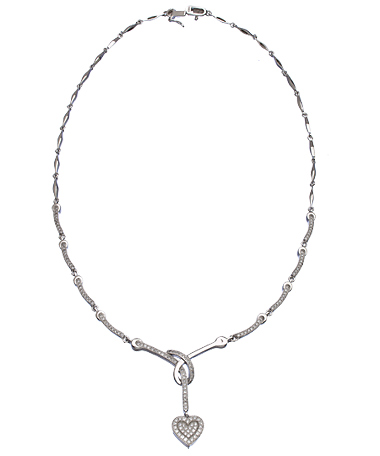 Genevive by CZC Heart Drop CZ Necklace