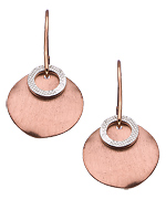 Genevive by CZC Pave CZ and Round Disc Drop Earrings
