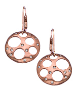Genevive by CZC CZ Brushed Bubble Drop Earrings
