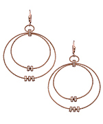 Genevive by CZC Rose Gold and CZ Double Hoop Earrings