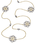 Genevive by CZC Gold with CZ Lace Flower Necklace