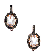 Genevive by CZC Rose Gold and CZ Oval Drop Earrings
