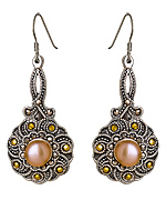 Greg Anthony Antiqued Pearl Drop Earrings